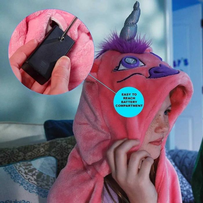 Детско Одеяло със Светещи очи , Динозавър/Еднорог