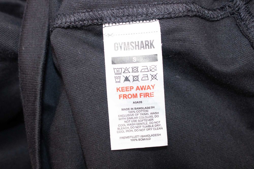 Gymshark premium мъжка тениска черна плътна тежка овърсайз S нова