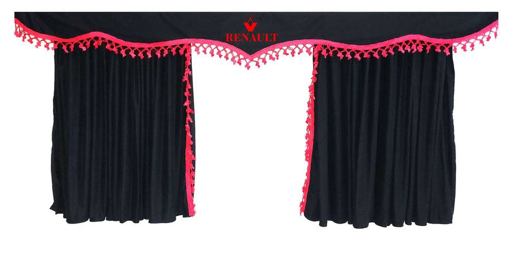 Комплект пердета за камион + кукички черни с червени пискюли