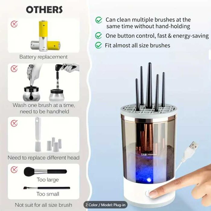 Aparat pentru curatarea si uscarea pensulelor de machiaj