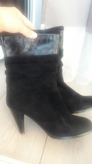 Замшевые полусапожки 39р.НАТУРАЛКА