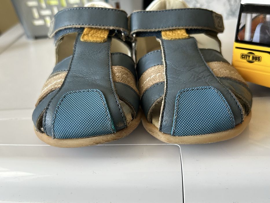 Детски тъмносини сандали КК с бежово / Barefoot