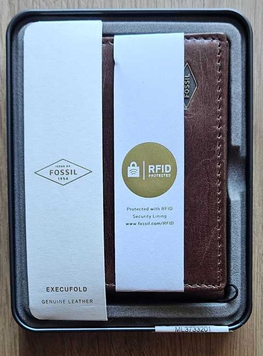 Мъжки кожен портфейл Fossil Фосил кафяв НОВ