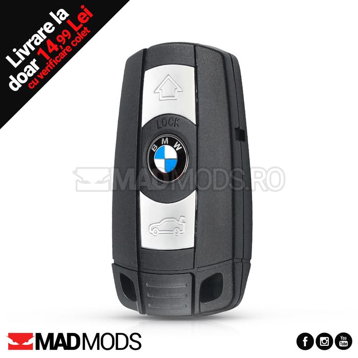 Carcasa cheie BMW E90 E60 E61 E70 E71 E72 E65 Z4 X6 X5, cu emblema