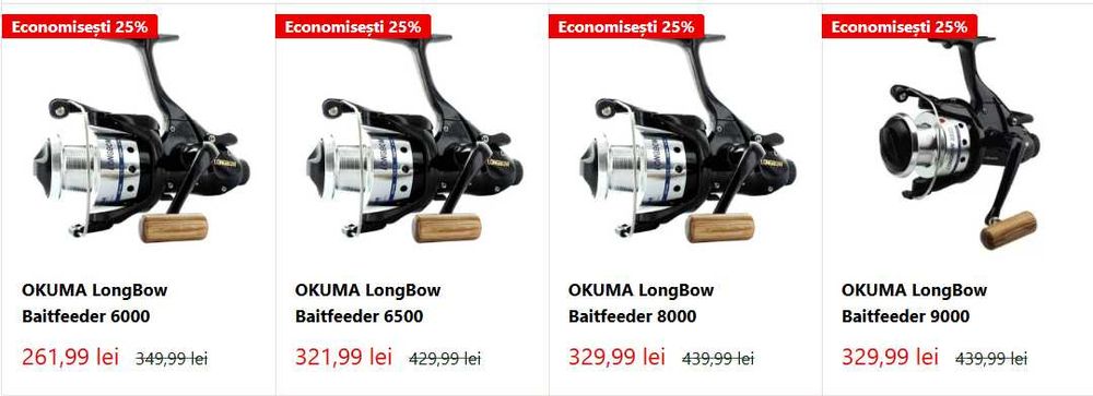 Mulineta OKUMA LONGBOW 6000/6500/8000/9000 ..(shimano,daiwa) etc