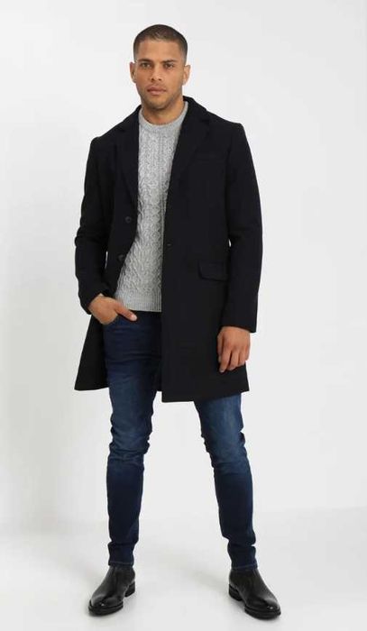 Palton de lux slim 52 XL premium Saville Row lana super 120's navy