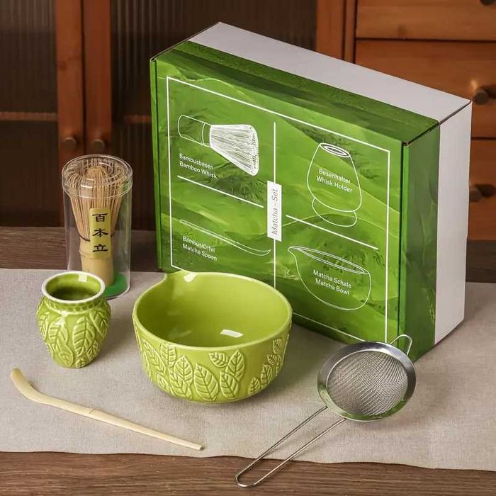 Сет за японски чай матча Matcha 6 броя комплект - 4 цвята