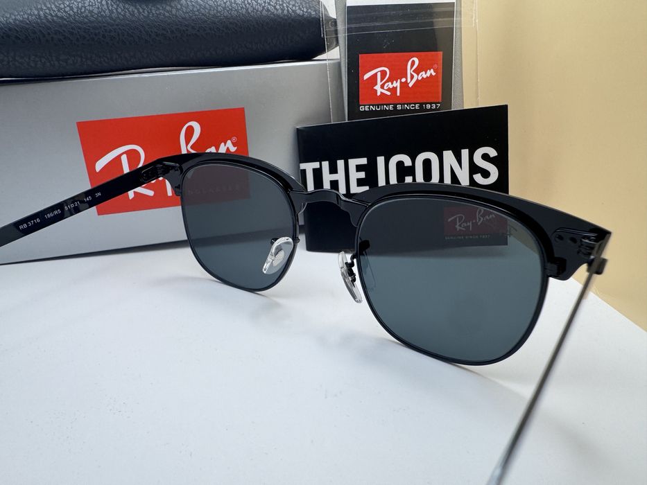 Ochelari de soare RAY BAN 3716 Clubmaster Metalici Noi