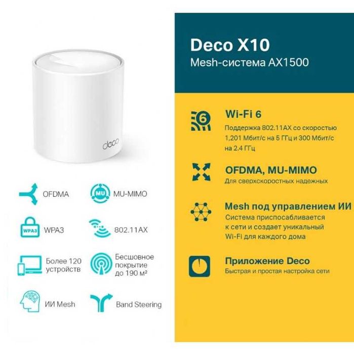 TP-Link X10 — Современная 520 м² Mesh-Система Wi-Fi 6. Есть доставка
