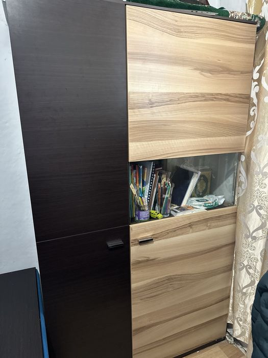 Кровать двухъярусная с диваном , шкафы.