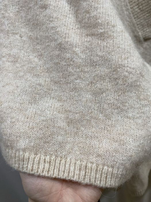 Пуловер от вълна алпака с къс ръкав Neo Noir в светлобежово