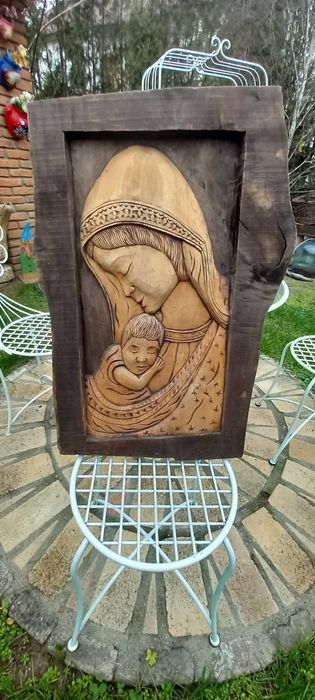 Sculptura lemn, icoana veche