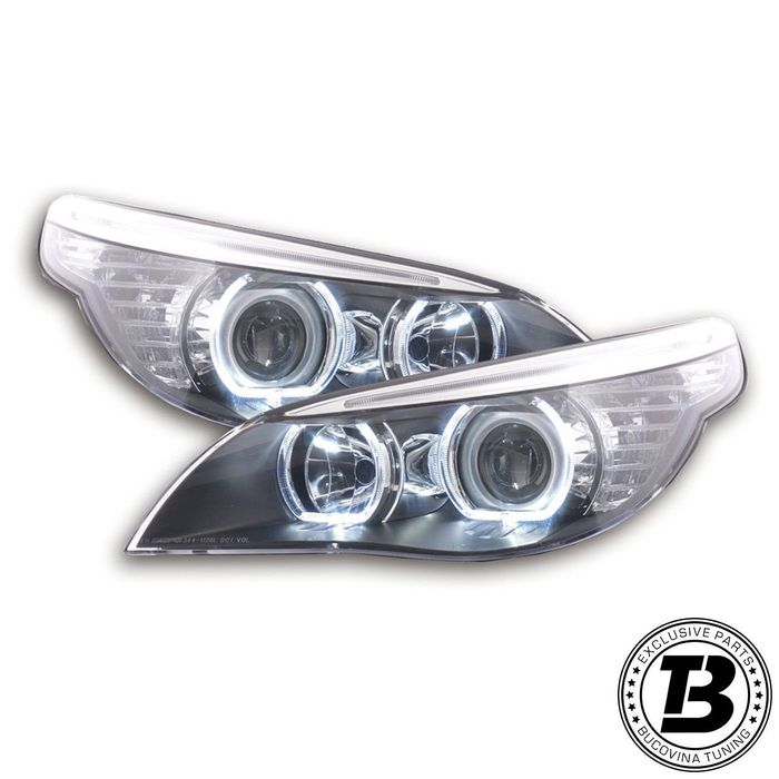 Faruri Angel Eyes LED compatibile cu BMW Seria 5 E60 E61