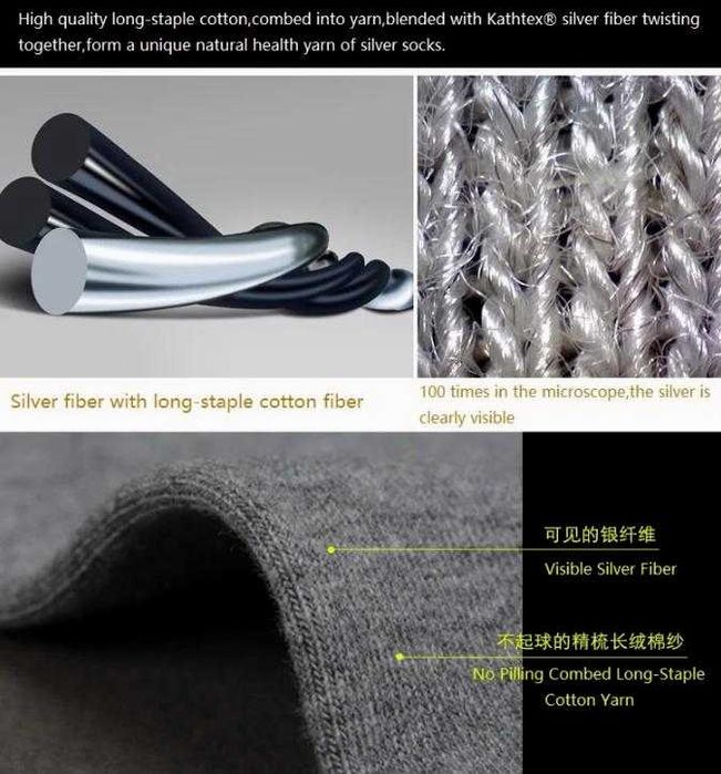 Анти-Електростатични Заземяващи Чорапи Антибактериални Сребърни Нишки