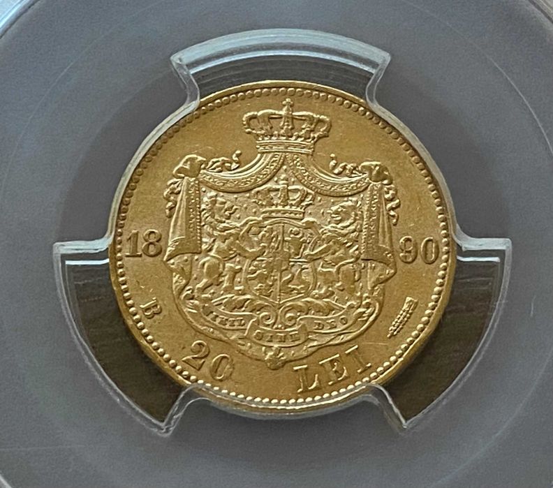 Lot doua monede AUR 20 lei 1883 si 20 lei 1890, Carol I, Romania