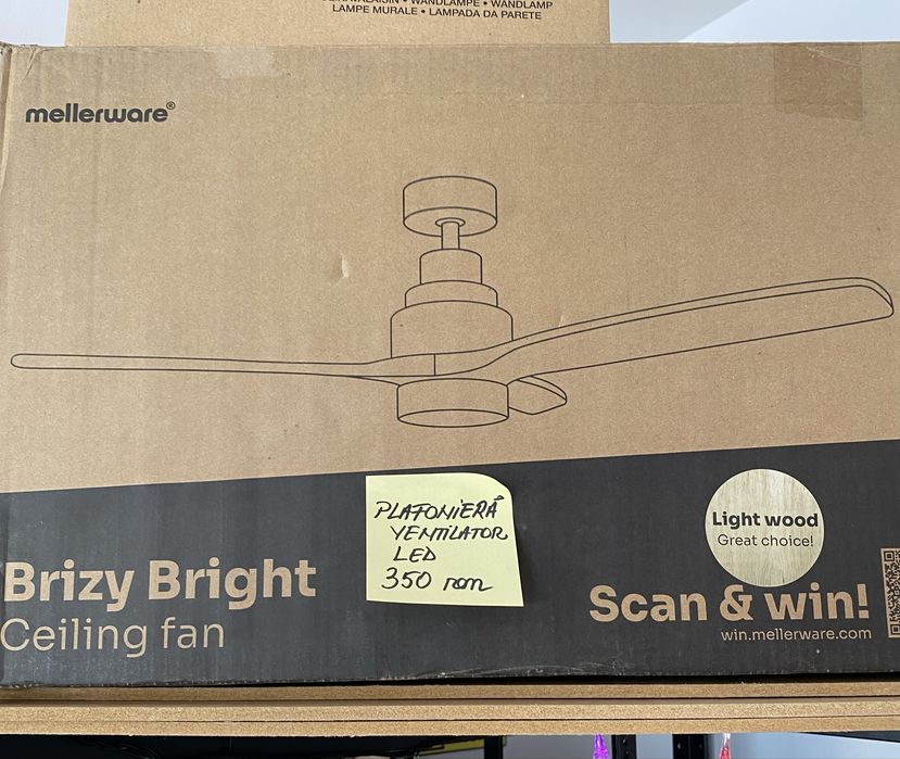 Plafoniera  led  cu ventilator si telecomanda