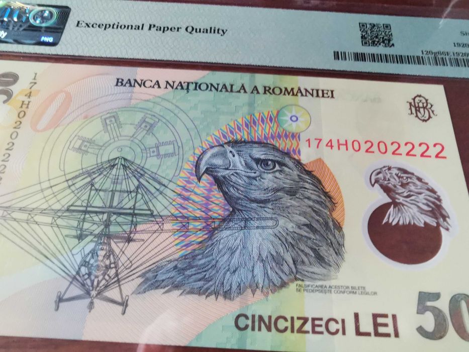 Bancnota numismatică 50 lei, 2017, serie frumoasa, din doua cifre