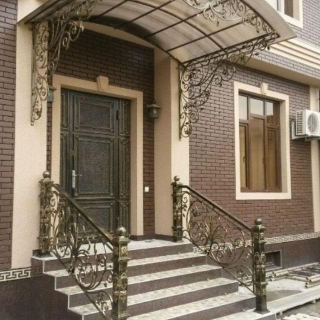 Решотка дарвоза навес