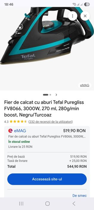 Fier de calcat puregliss  fefal fv8066