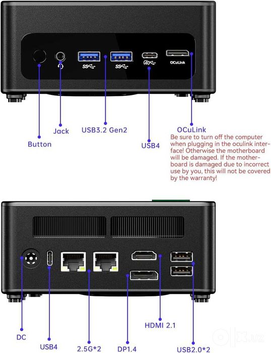 Mini PC Мини Пк AOOSTAR GEM12 + PRO AMD R7 PRO 8845HS 16Gb/500Gb