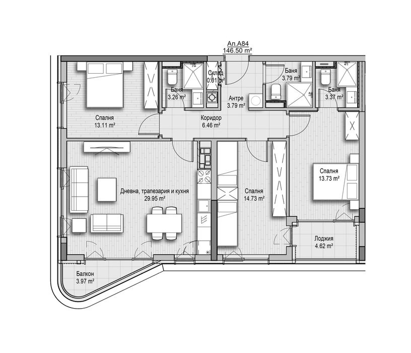 Продава се Четиристаен апартамент в София, Витоша - 146 кв.м за 3117 €/кв.м - Снимка #1