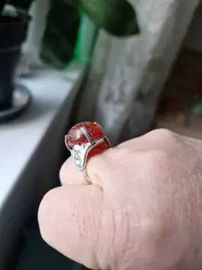 Inel argint  cu piatra chihlimbar