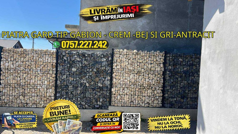 Piatră decorativă 25–63 mm / 90–120 mm | Grădină | Garduri | Livrare