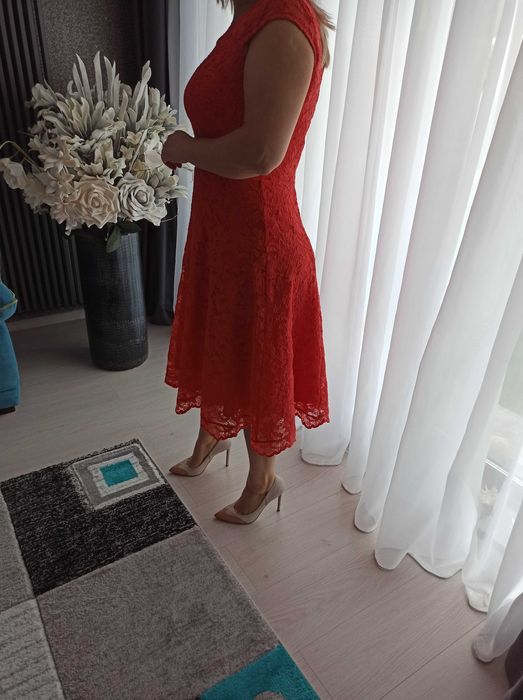 Rochie Sense , editie limitata, corai , dantela elastica