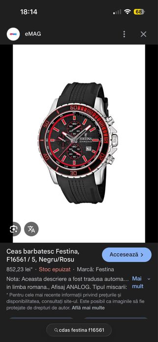 ceas barbatesc festina/fossil