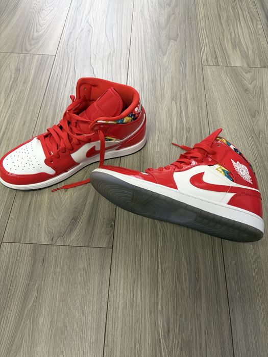 Air Jordan 1 Mid “Barcelona Sweater” Red Patent – ORIGINALI marimea 45