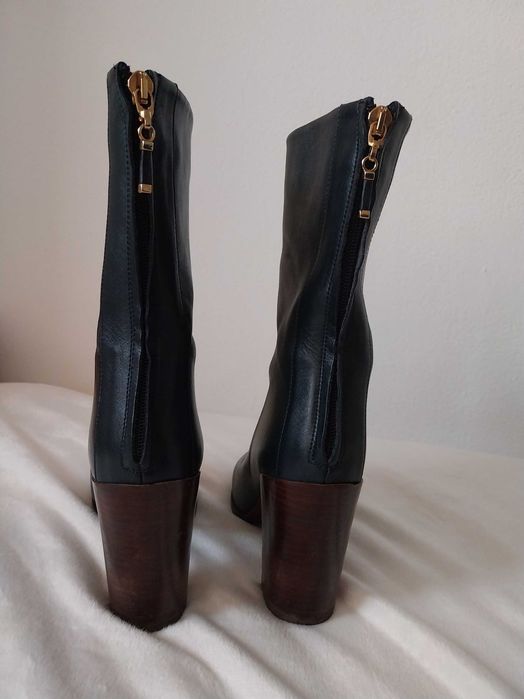 Оригинални боти Massimo Dutti естесвена кожа