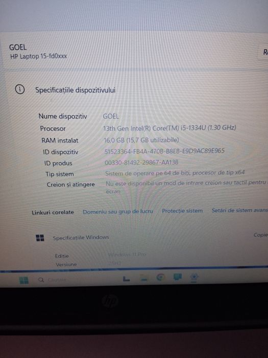 Vând laptop HP i5 nou instalat Windows 11 Pro