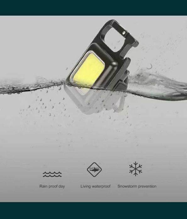 Mini lanterna puternică led tip breloc, waterproof prindere magnetică.
