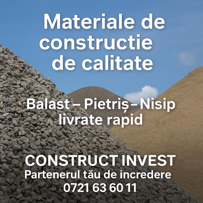Transport nisip, sort, balast,moluz, beton concasat