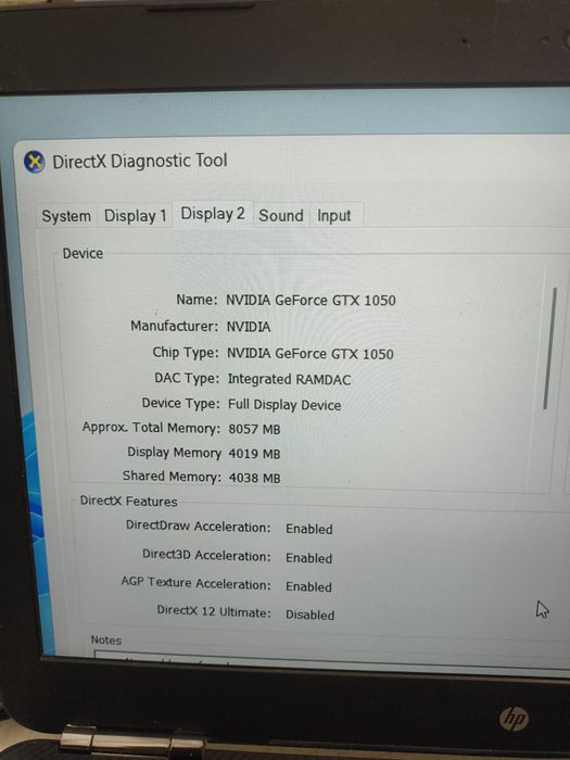 Laptop HP Gaming i7 gen 7 video 1050 de 4 gb -999 ron