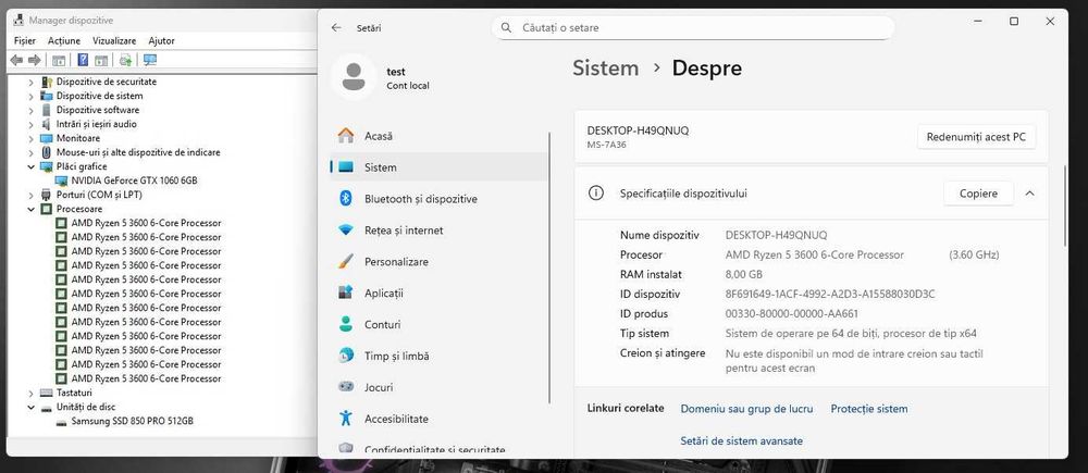 Calculator Pc Gaming AMD Ryzen 5 3600 / GTX 1060 6GB