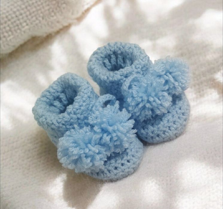 Плетени топли термо бебешки терлъци, чорапи за бебета и новородени