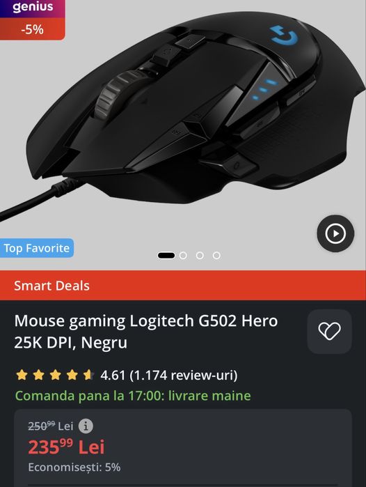 Mouse gaming g502 hero