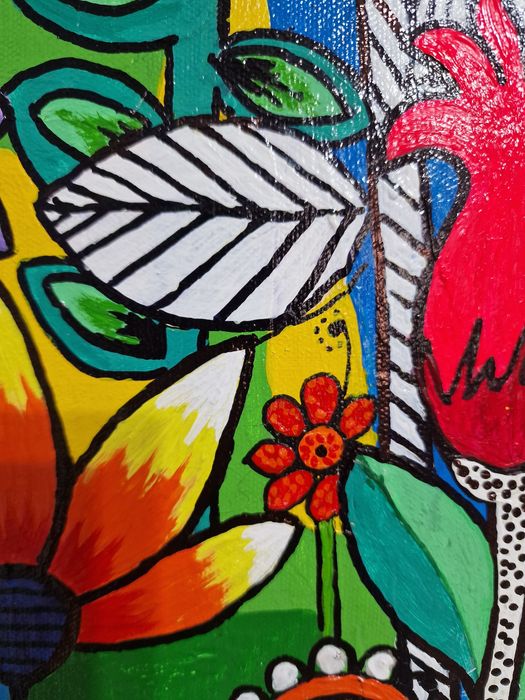 Картина "Цветы" мультяшные