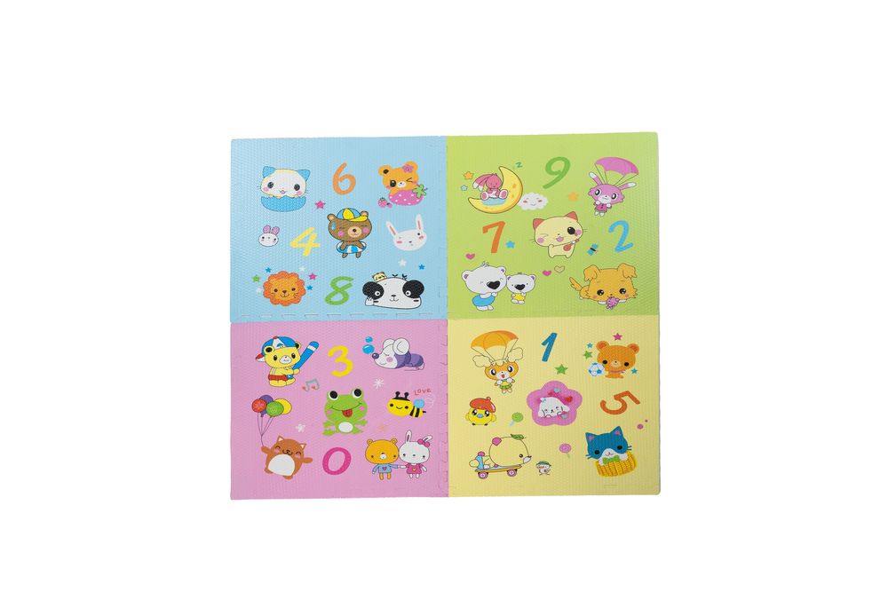 Covor protectie copii Puzzle EVA animat  120x120x1.2 cm