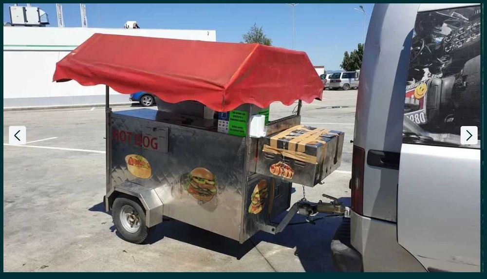 Mобилна колика с теглич за Хот Дог, Хамбургер, Сандвичи