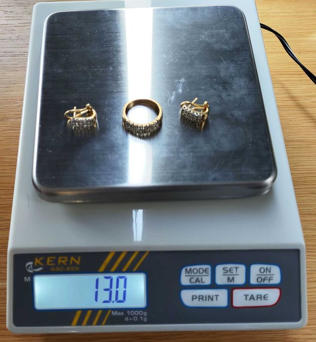 Диамантен Златен Пръстен и Диамантени Обеци 18ct. Комплект Сърце Злато