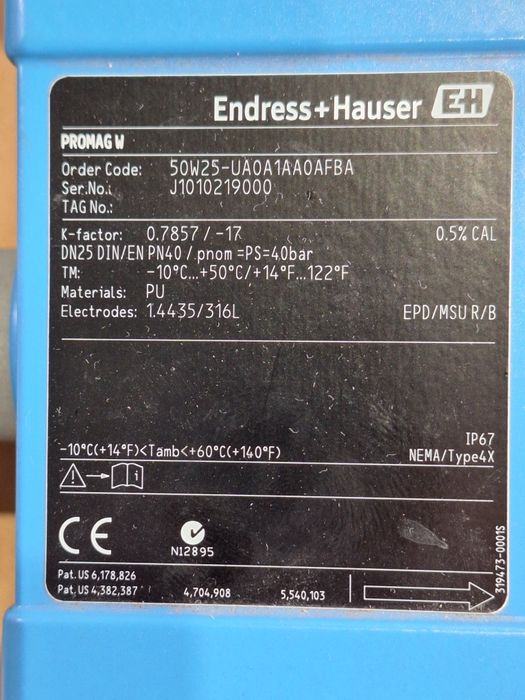 Високо прецизен индустриален дебитомер Endress+ Hauser