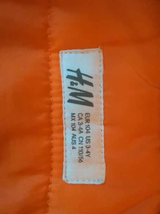 Geaca iarna bleumarin copil - băiat, H&M impecabila, nr. 104, 3-4ani.
