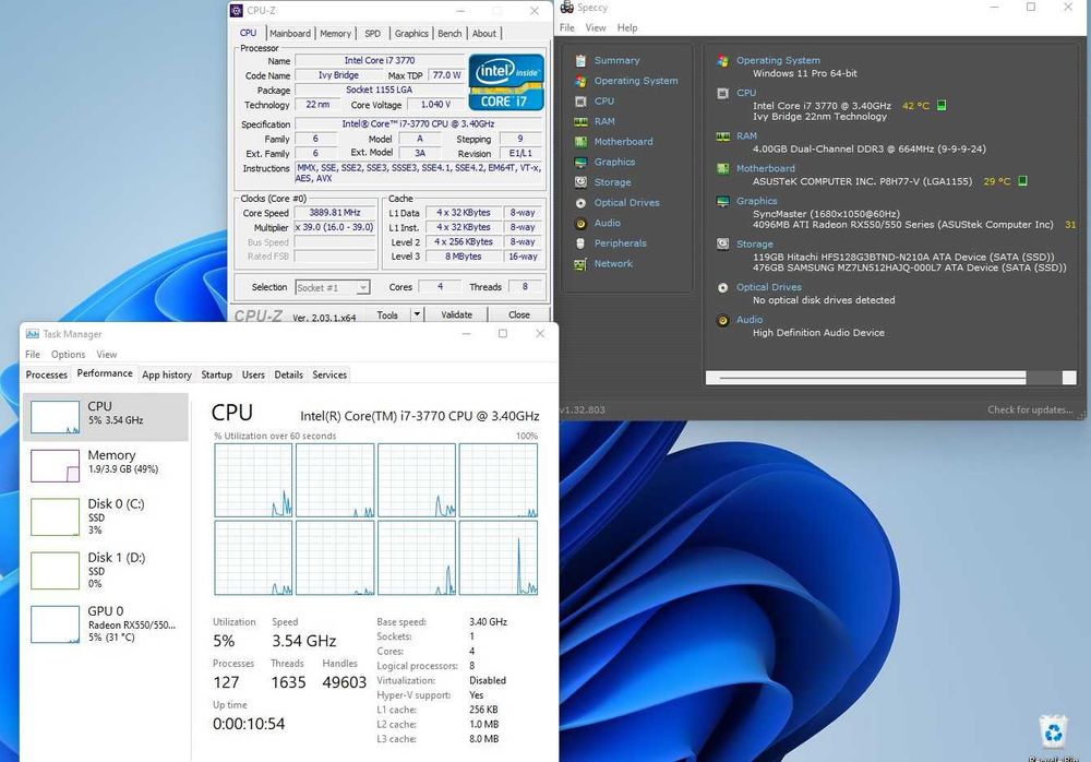 Kit MB Asus I7 3770 4Gb DDR3