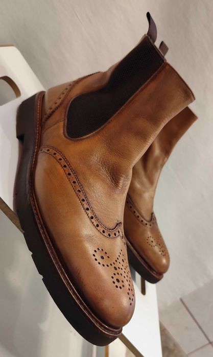 Ghete chelsea 44.5 45 de lux Ortiz & Reed  piele naturala moale