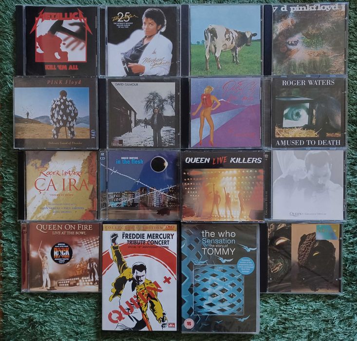 Cd-uri originale muzica Ac/Dc Beatles Guns n' Roses Metallica Michael Jackson Pink Floyd Queen Roger Waters Yello