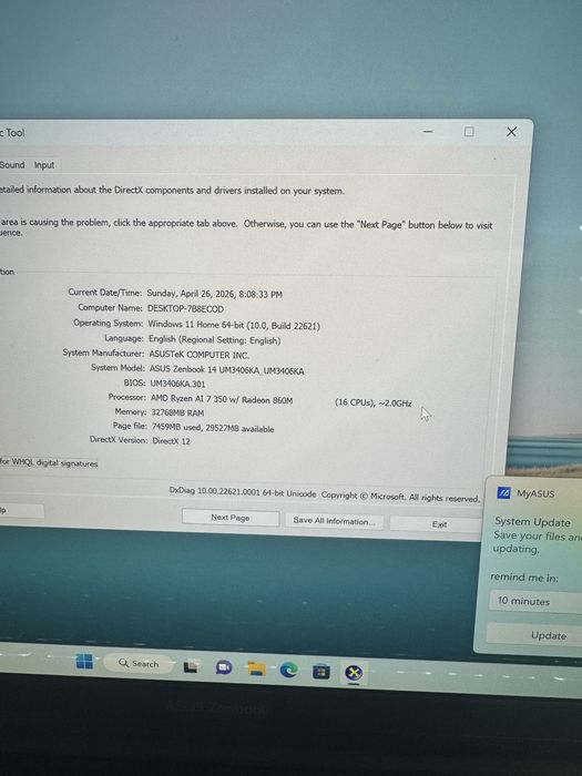 Laptop nou Asus Zenbook 14 3K OLED Amd Ryzen 7 350 AI 32GB DDR5