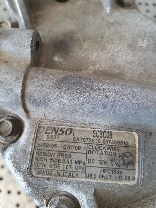 Compresor clima ac 1.3 mjt fiat panda 169 5a79756j0 517469310 hfc134a