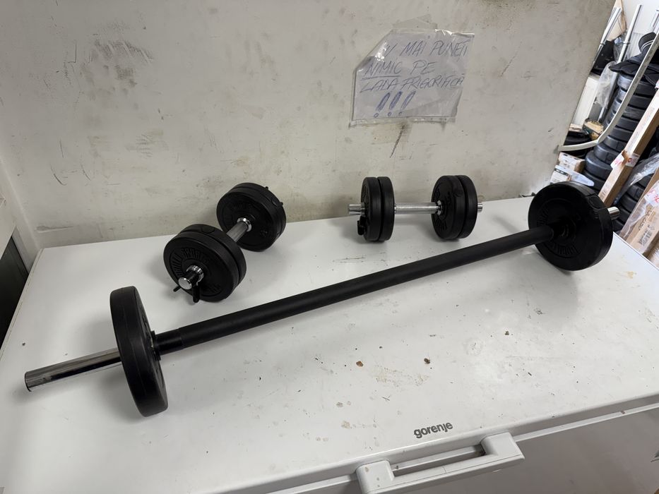 Pachet sala Gantere Reglabile+Haltera nou Germany, Greutate 22 kg,